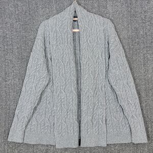 Ann Taylor Sweater Womens XL Gray Alpaca Wool Blend Shawl Collar Cardigan